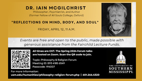 The Fairchild Lecture Series Philosophy and Religion Forum Spring 2024